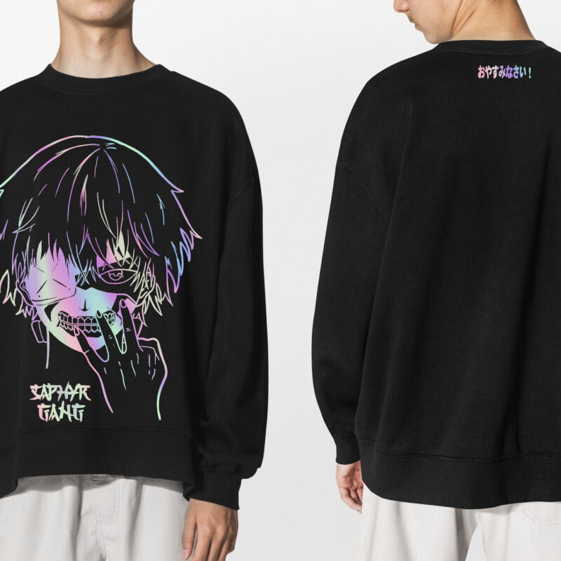 Black sweater for winter teen’s apparel shoot with design space